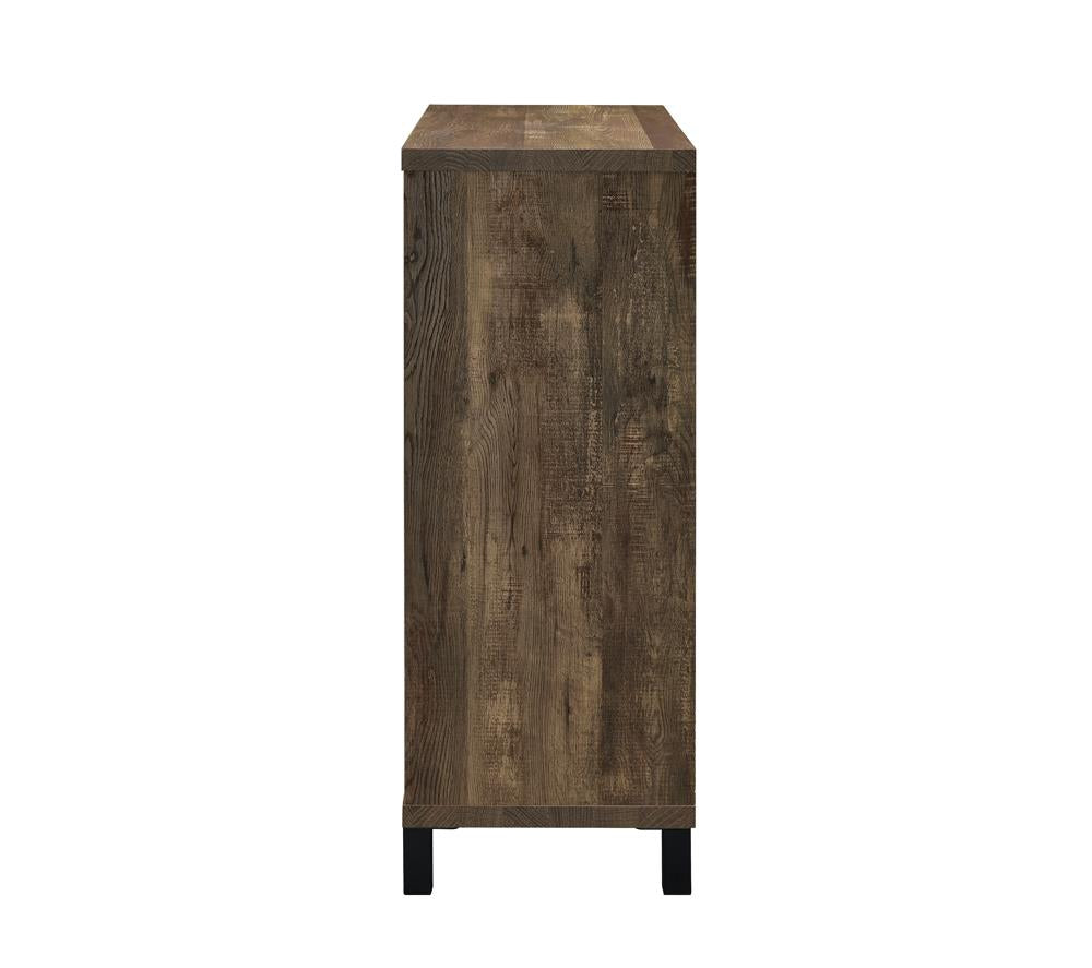 Arlington Rustic Oak Bar Cabinet with Sliding Door - 182852 - Luna Furniture - Dallas Store