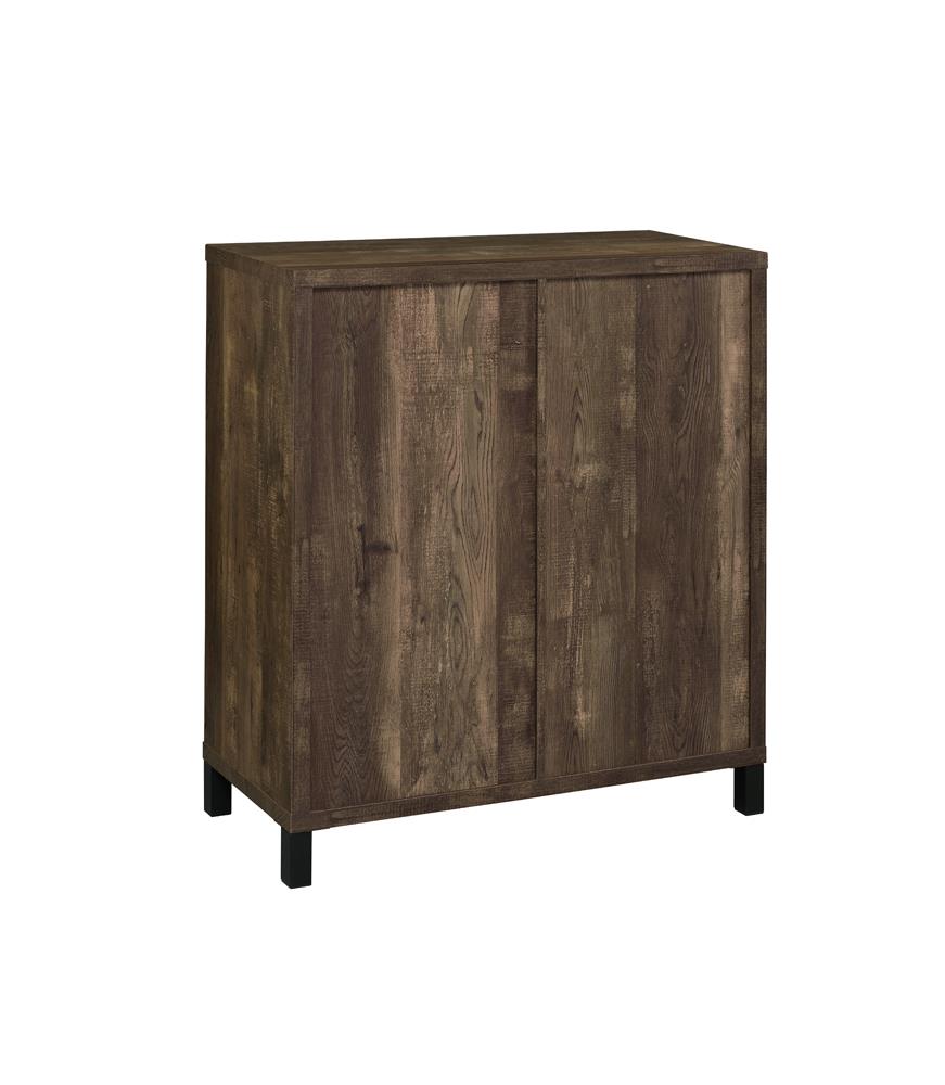 Arlington Rustic Oak Bar Cabinet with Sliding Door - 182852 - Luna Furniture - Dallas Store