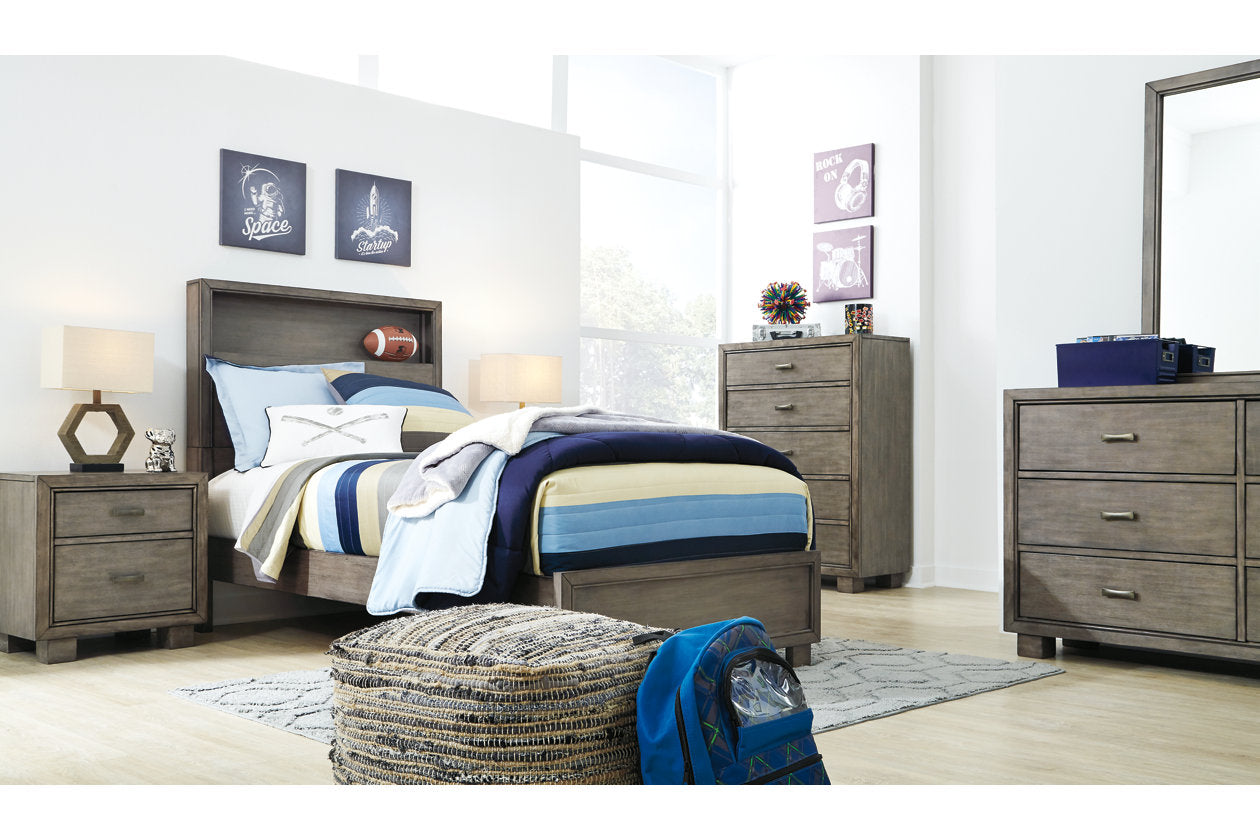 Arnett Gray Twin Bookcase Bed - SET | B552-53 | B552-83 - Luna Furniture - Dallas Store