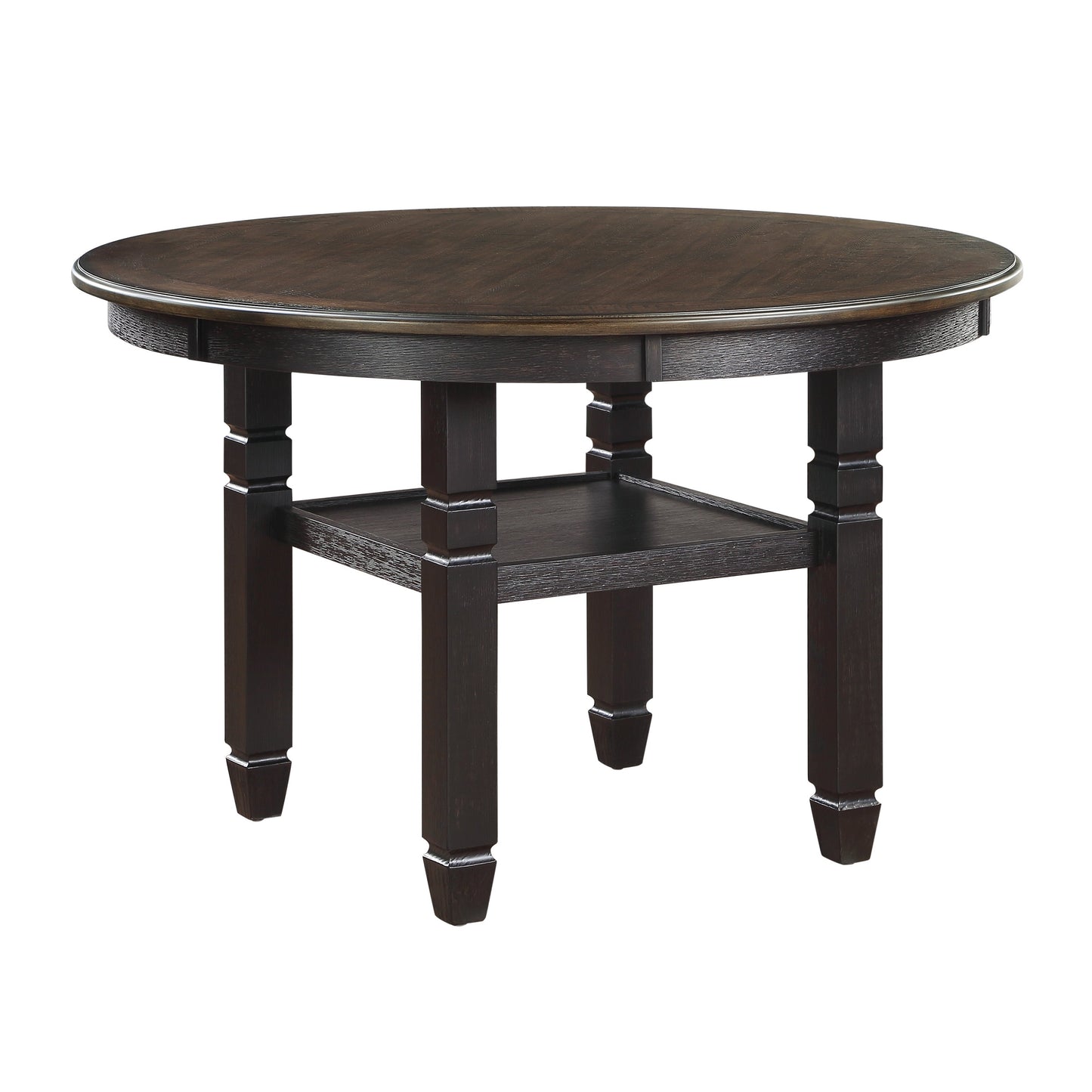 Asher Black/Brown Round 5-Piece Dining Room Set - SET | 5800BK-48RD | 5800BKS(2) - Luna Furniture - Dallas Store