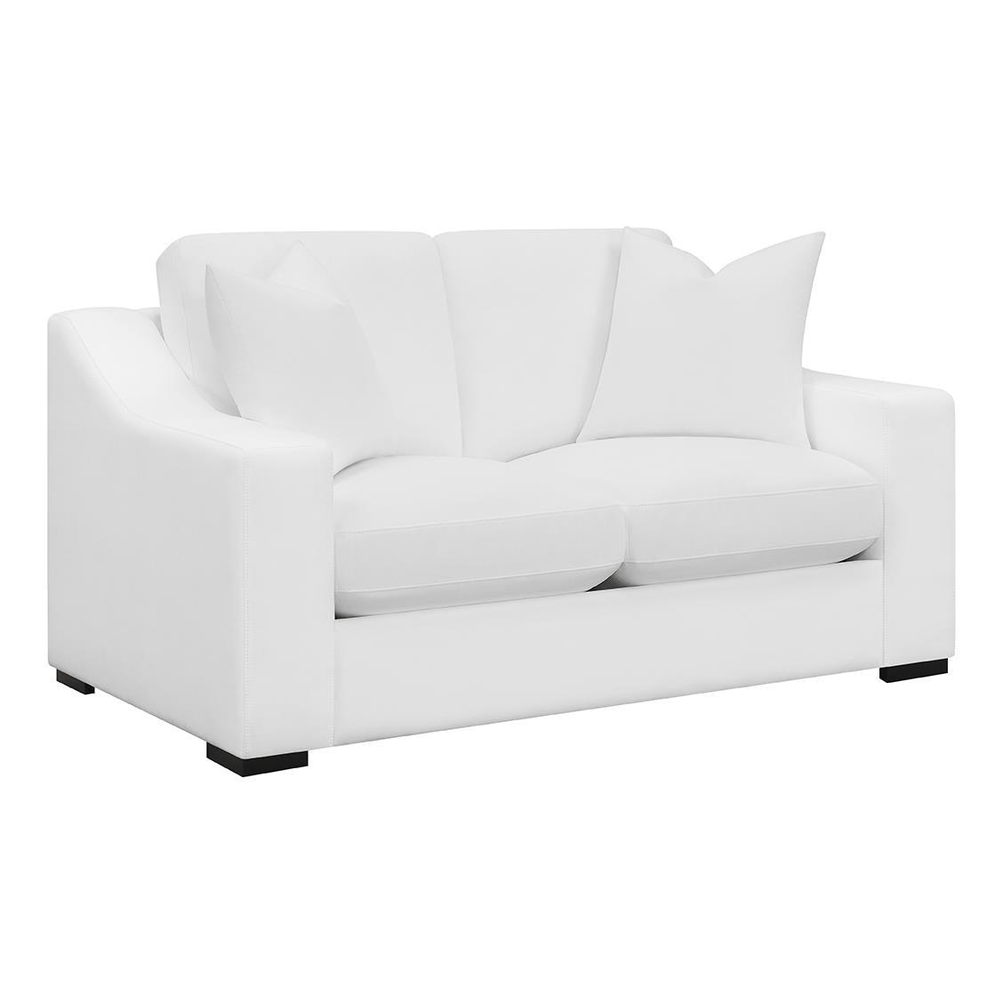 Ashlyn Upholstered Sloped Arms Loveseat White - 509892 - Luna Furniture - Dallas Store