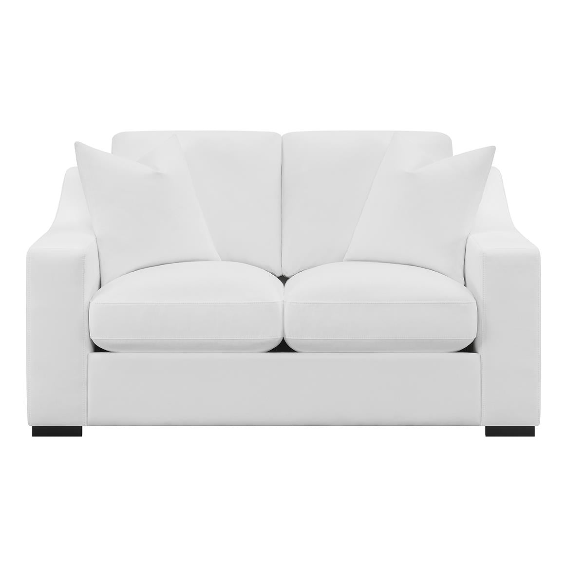 Ashlyn Upholstered Sloped Arms Loveseat White - 509892 - Luna Furniture - Dallas Store