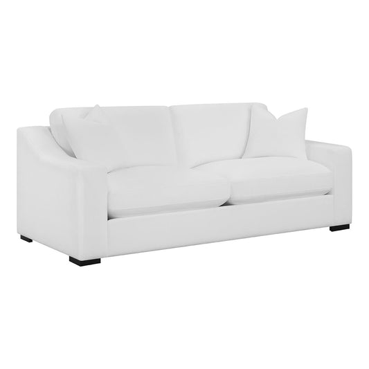 Ashlyn Upholstered Sloped Arms Sofa White - 509891 - Luna Furniture - Dallas Store