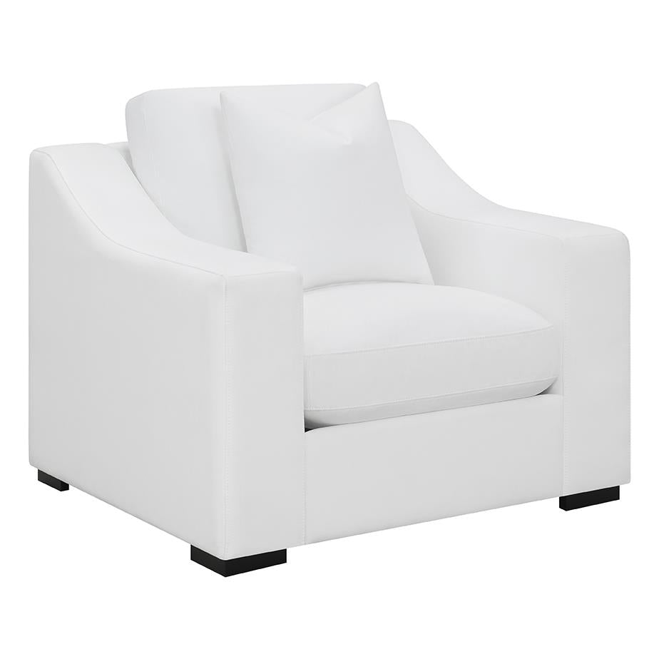 Ashlyn White Upholstered Sloped Arms Chair - 509893 - Luna Furniture - Dallas Store