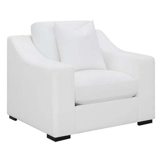 Ashlyn White Upholstered Sloped Arms Chair - 509893 - Luna Furniture - Dallas Store
