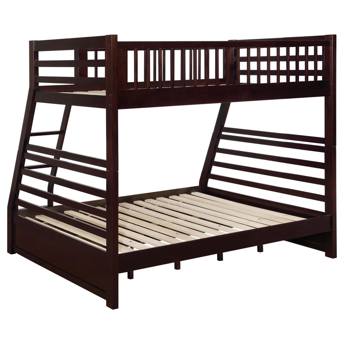 Ashton Cappuccino Twin over Full 2-Drawer Bunk Bed - 460184 - Luna Furniture - Dallas Store