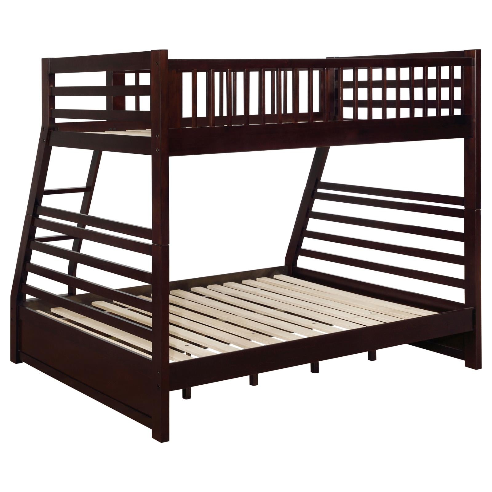 Ashton Cappuccino Twin over Full 2-Drawer Bunk Bed - 460184 - Luna Furniture - Dallas Store
