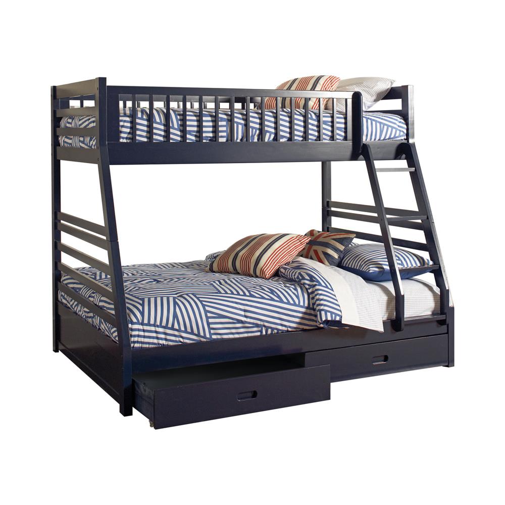 Ashton Navy Blue Twin over Full 2-Drawer Bunk Bed - 460181 - Luna Furniture - Dallas Store