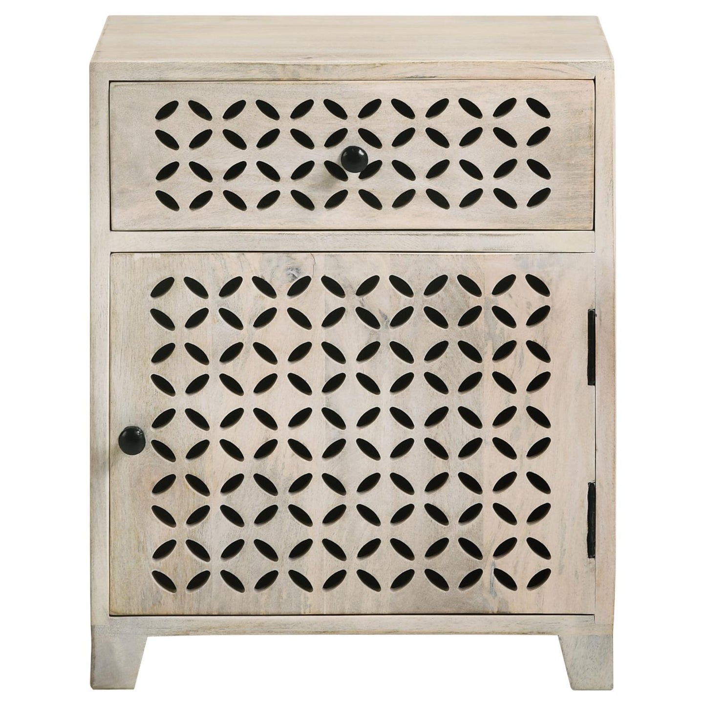 August White Washed 1-Door Accent Cabinet - 953569 - Luna Furniture - Dallas Store