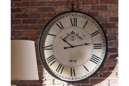 Augustina Antique Black Wall Clock - A8010110 - Luna Furniture - Dallas Store