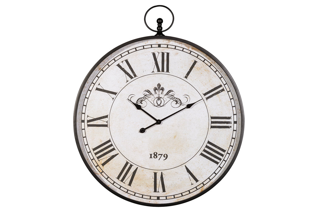 Augustina Antique Black Wall Clock - A8010110 - Luna Furniture - Dallas Store