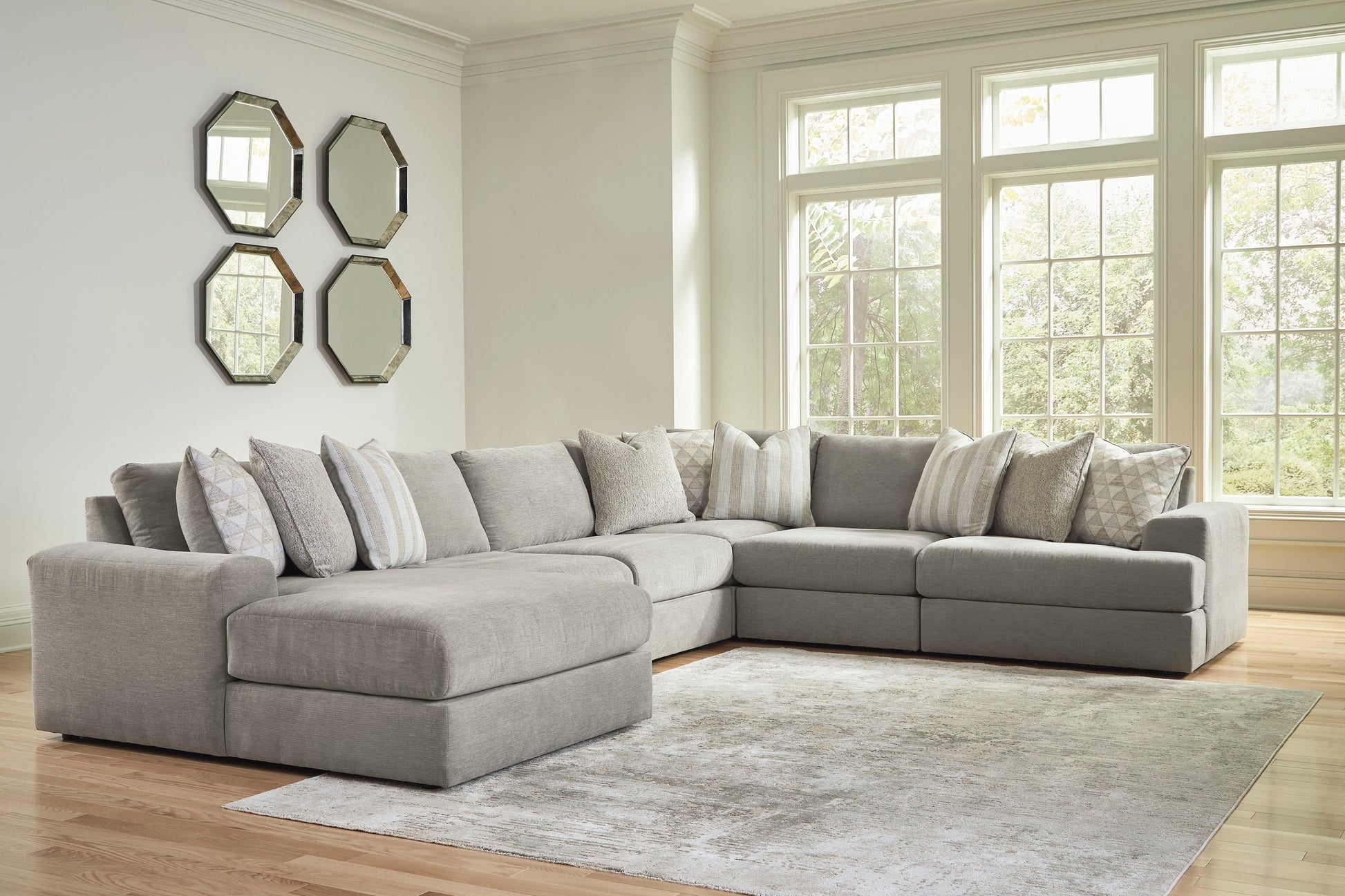 Avaliyah Ash 6-Piece LAF Chaise Sectional - SET | 5810316 | 5810346 | 5810346 | 5810346 | 5810377 | 5810365 - Luna Furniture - Dallas Store