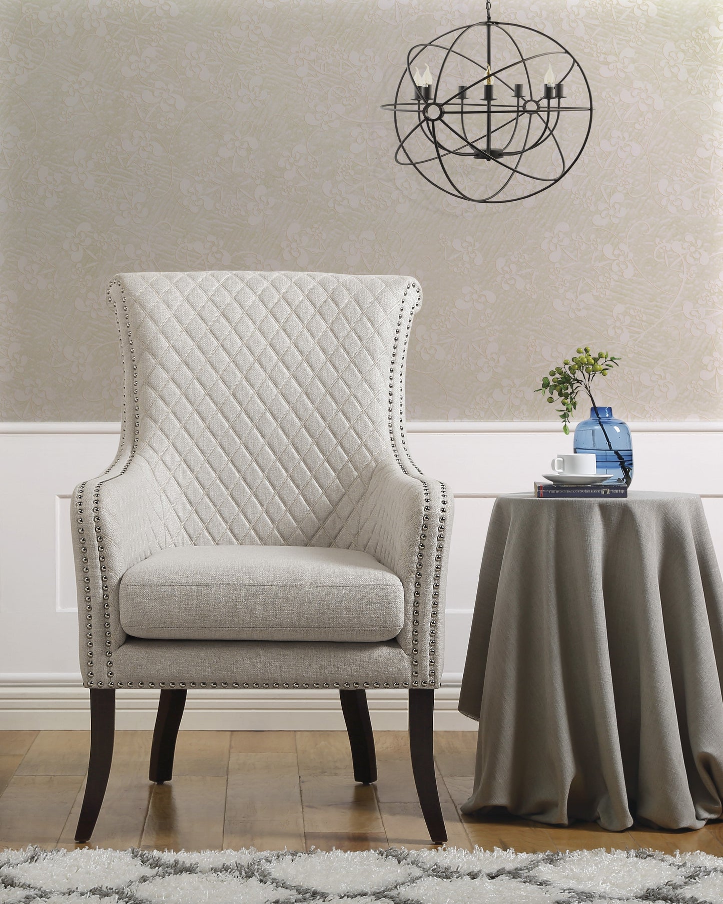 Avalon Beige Quilted Accent Chair - 1199F11S - Luna Furniture - Dallas Store