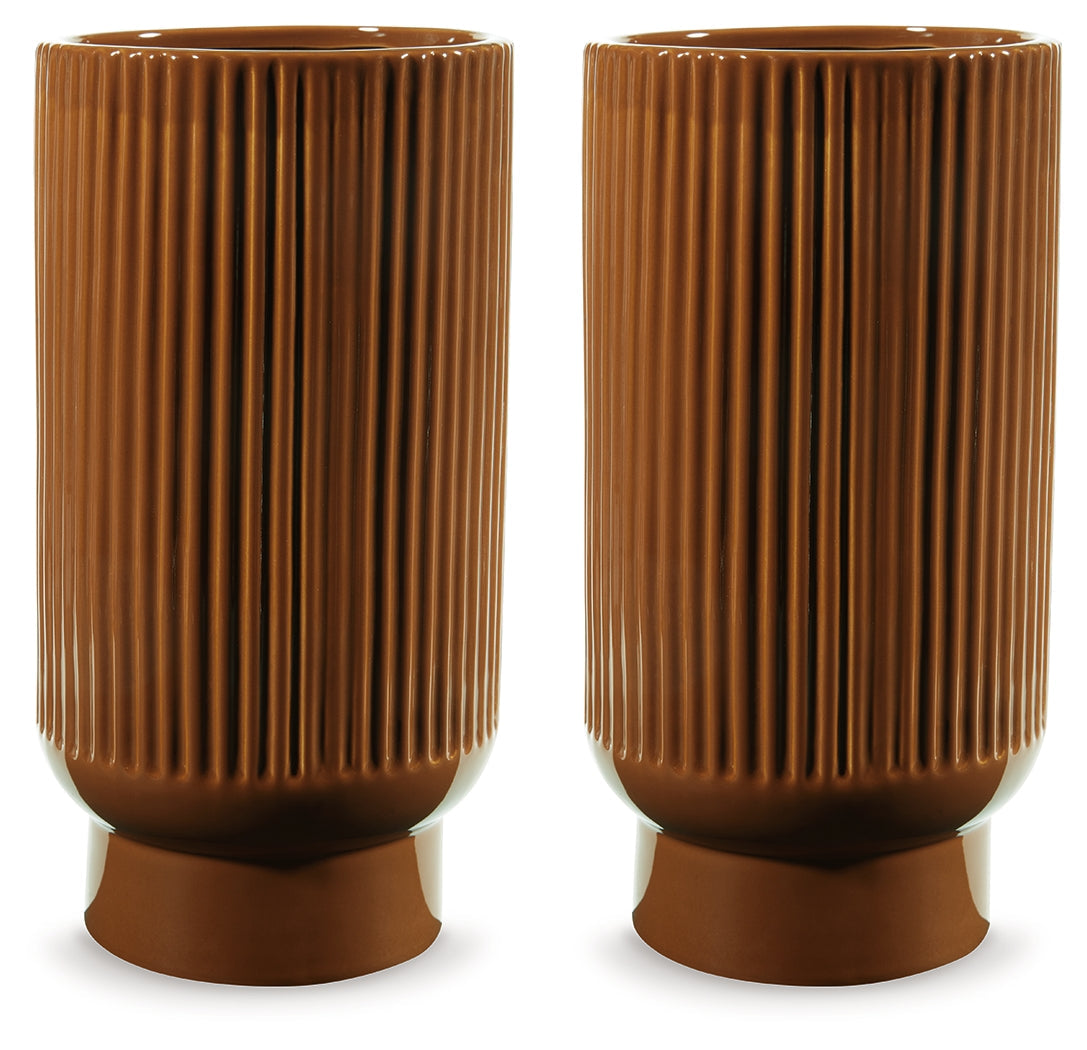 Avalyah Burnt Umber Vase (Set of 2) - A2900022 - Luna Furniture - Dallas Store