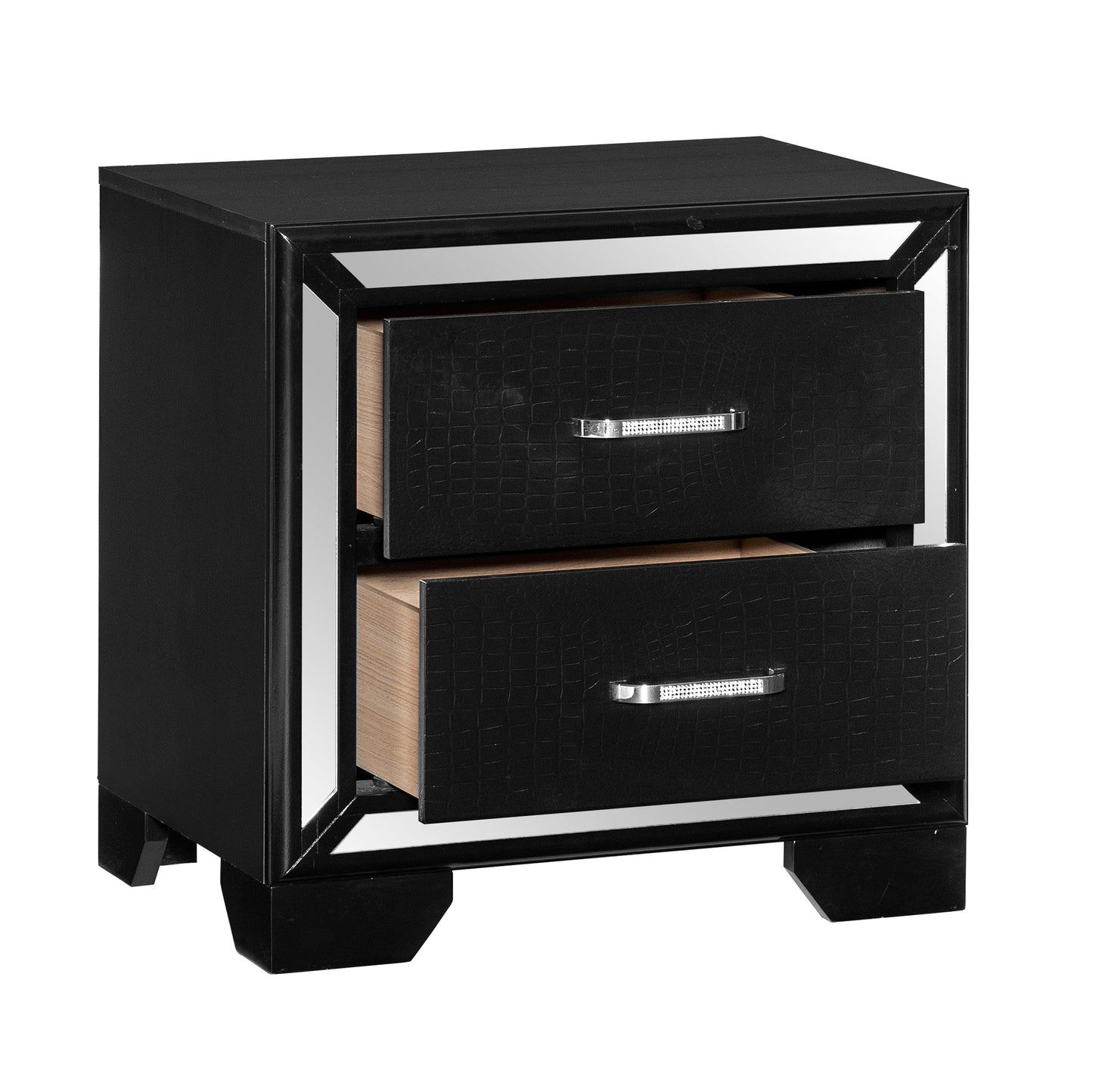 Aveline Black Nightstand - 1428BK-4 - Luna Furniture - Dallas Store