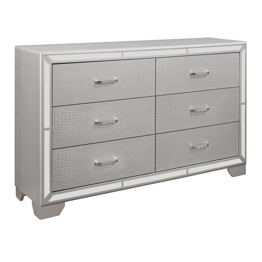 Aveline Silver Dresser - 1428SV-5 - Luna Furniture - Dallas Store