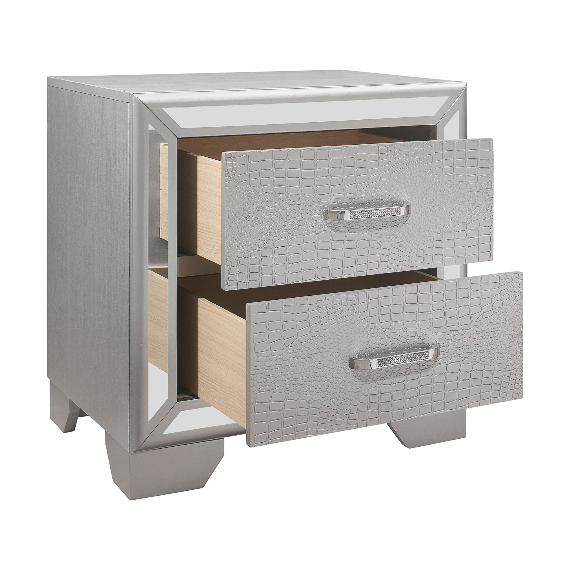 Aveline Silver Nightstand - 1428SV-4 - Luna Furniture - Dallas Store