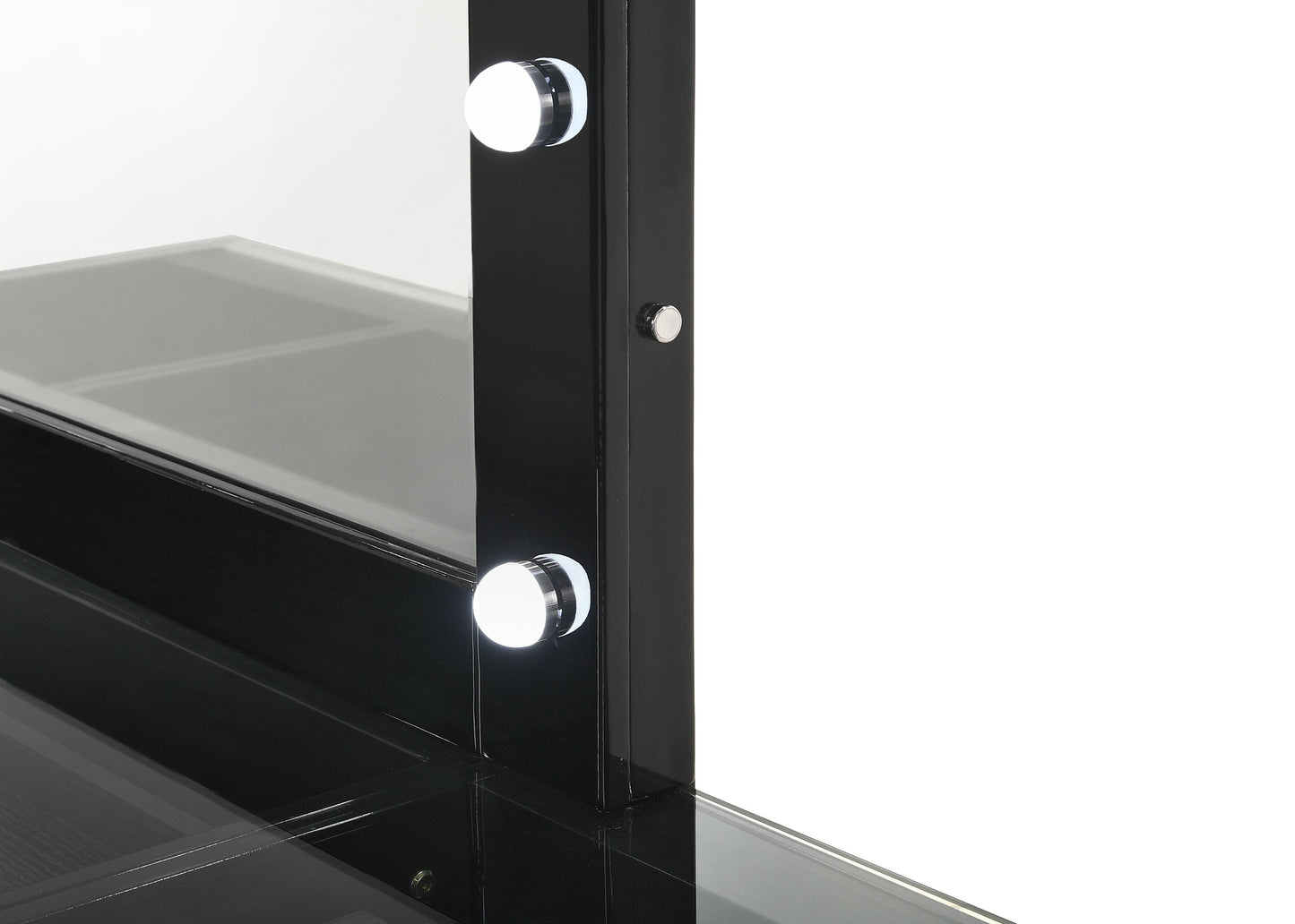 Avery Black Makeup Vanity Set with Lighted Mirror - SET | B4850BK-91-TOP | B4850BK-91-BASE | B4850BK-91-11 - Luna Furniture - Dallas Store