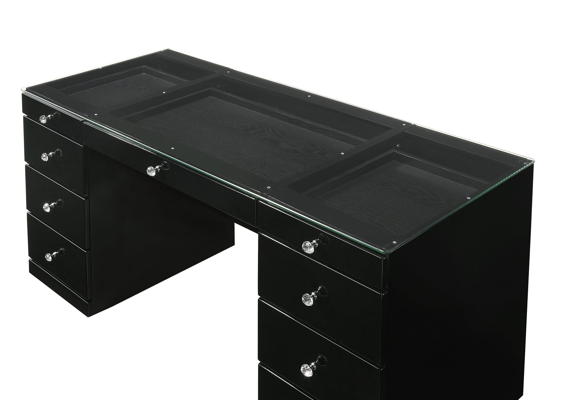 Avery Black Makeup Vanity Set with Lighted Mirror - SET | B4850BK-91-TOP | B4850BK-91-BASE | B4850BK-91-11 - Luna Furniture - Dallas Store