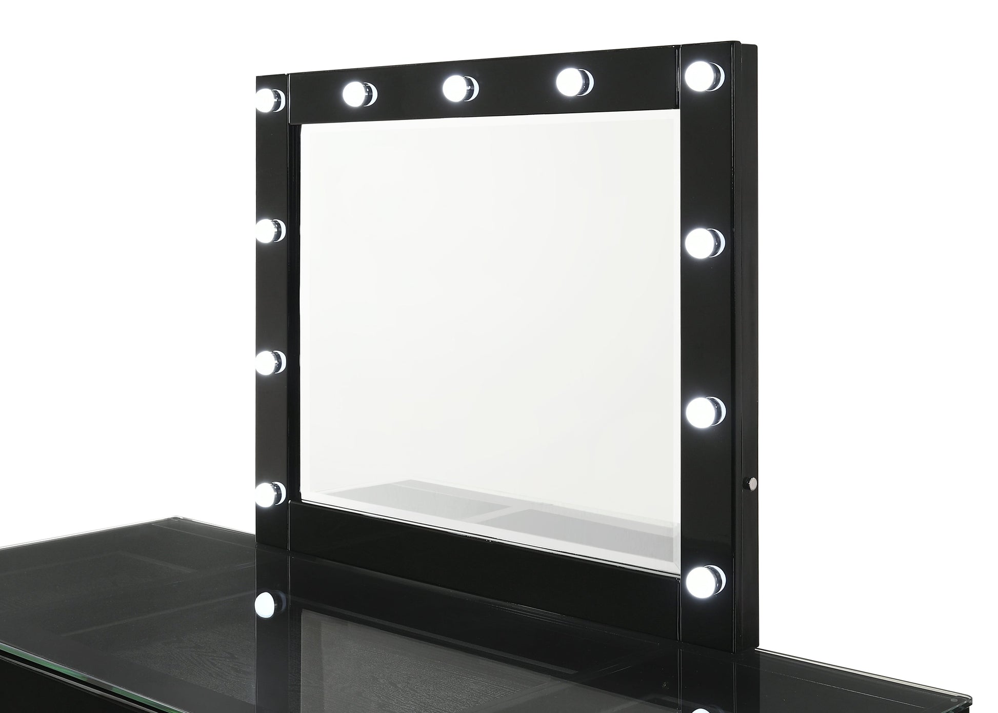 Avery Black Makeup Vanity Set with Lighted Mirror - SET | B4850BK-91-TOP | B4850BK-91-BASE | B4850BK-91-11 - Luna Furniture - Dallas Store