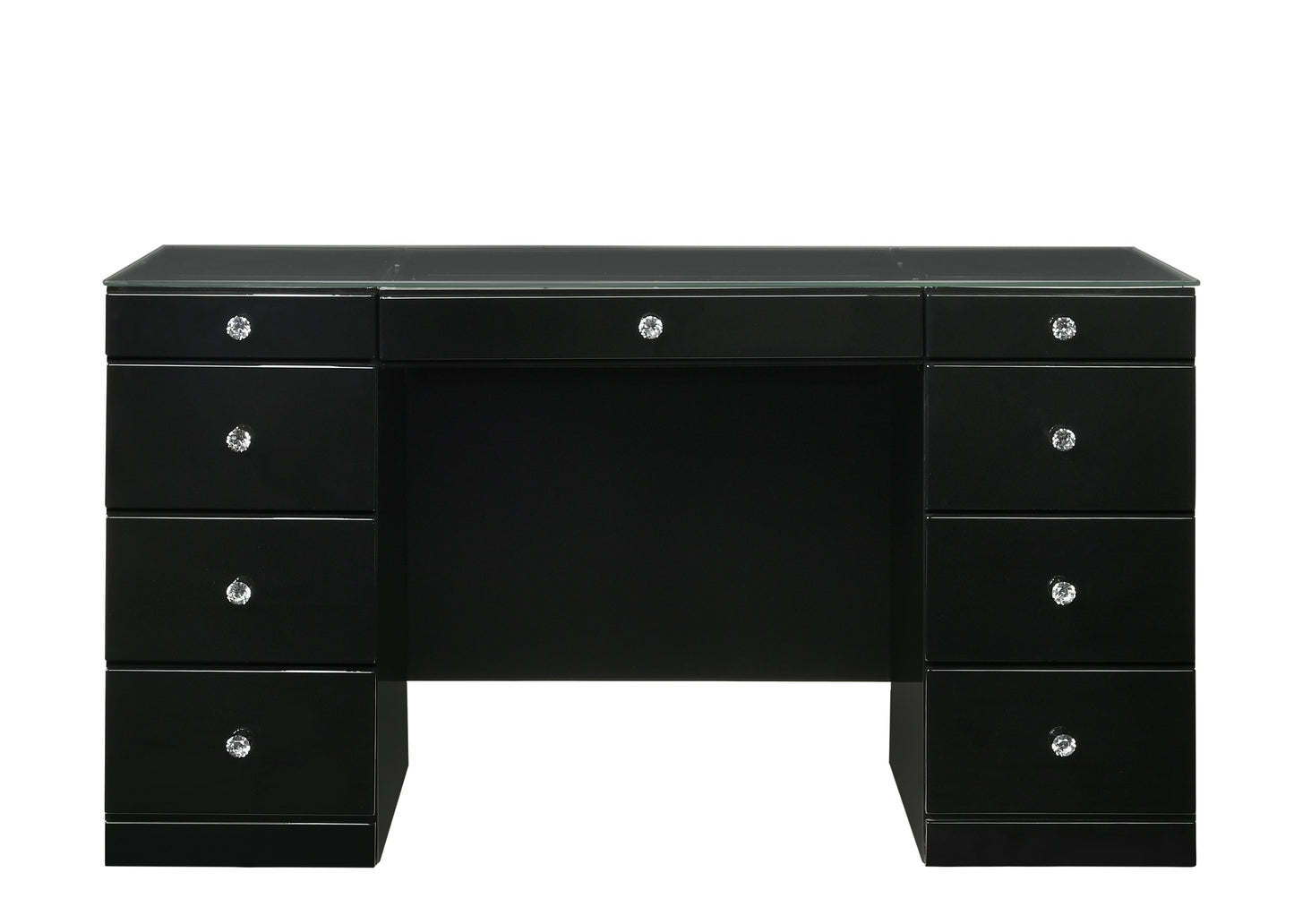 Avery Black Makeup Vanity Set with Lighted Mirror - SET | B4850BK-91-TOP | B4850BK-91-BASE | B4850BK-91-11 - Luna Furniture - Dallas Store