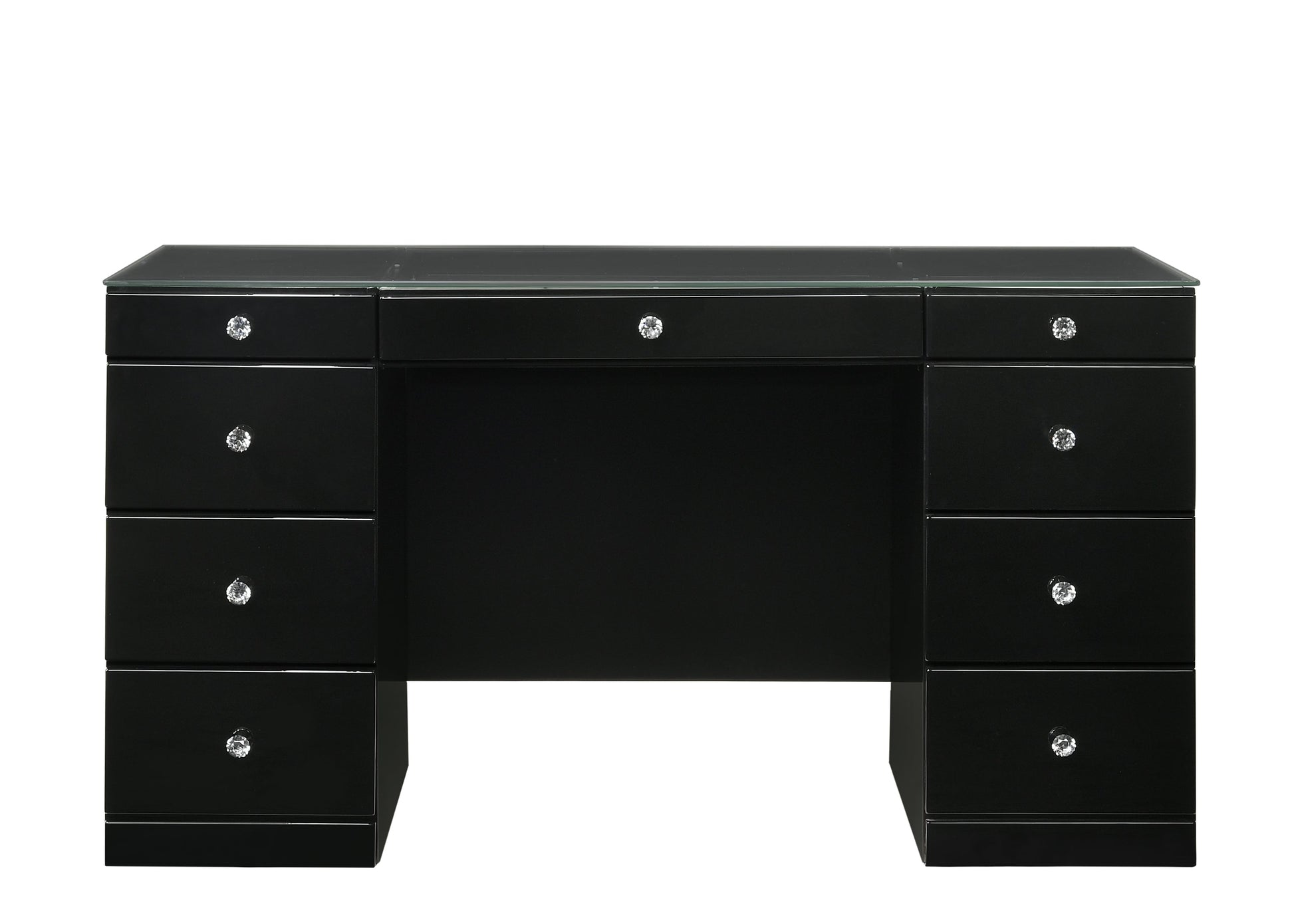 Avery Black Makeup Vanity Set with Lighted Mirror - SET | B4850BK-91-TOP | B4850BK-91-BASE | B4850BK-91-11 - Luna Furniture - Dallas Store