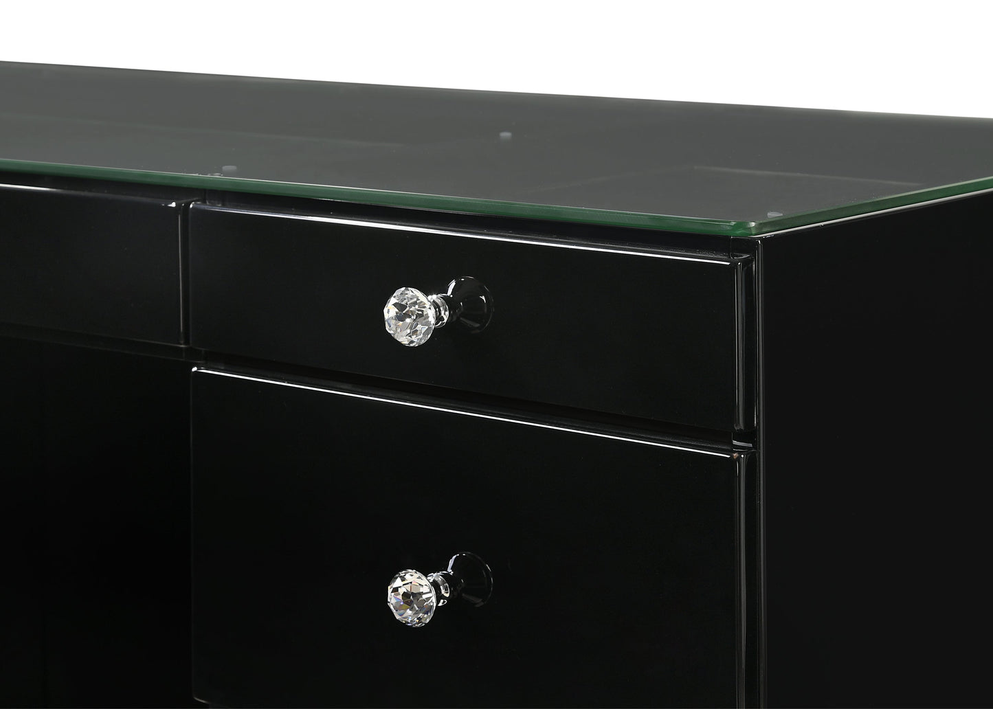 Avery Black Makeup Vanity Set with Lighted Mirror - SET | B4850BK-91-TOP | B4850BK-91-BASE | B4850BK-91-11 - Luna Furniture - Dallas Store