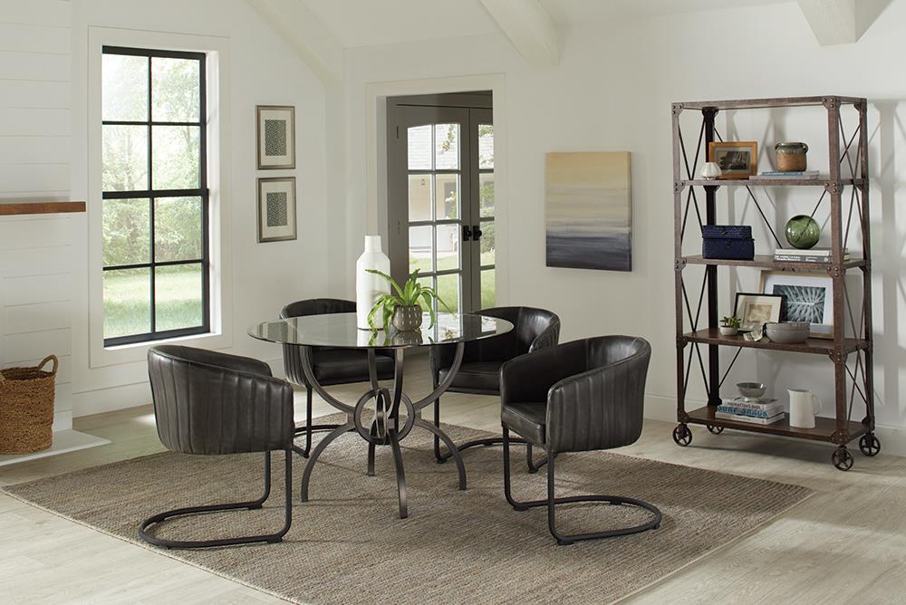 Aviano Gunmetal Dining Table Base - 108291 - Luna Furniture - Dallas Store