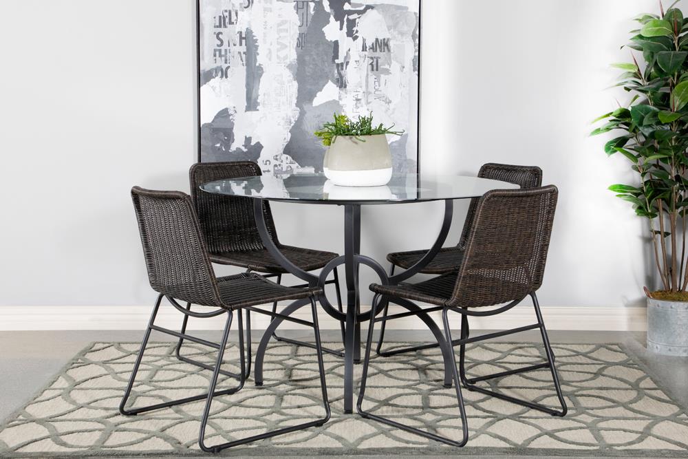 Aviano Gunmetal Dining Table Base - 108291 - Luna Furniture - Dallas Store