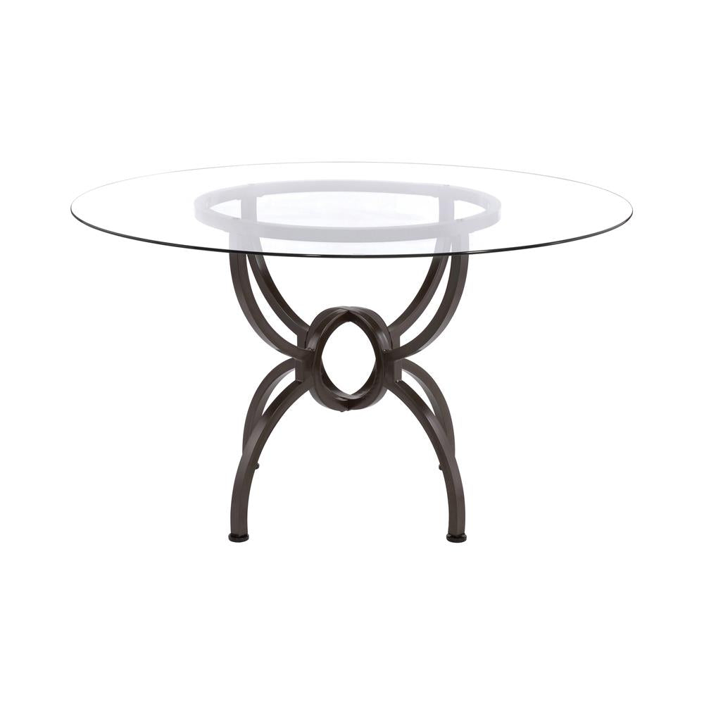 Aviano Gunmetal Dining Table Base - 108291 - Luna Furniture - Dallas Store