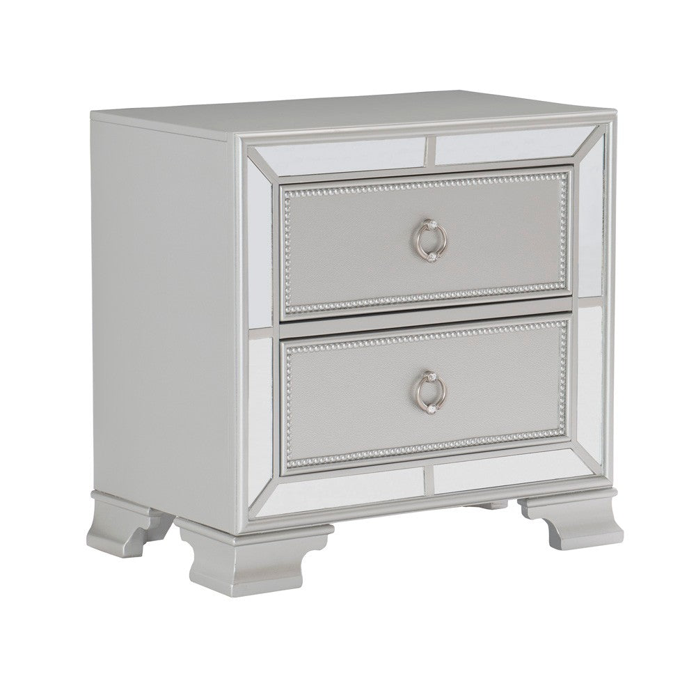 Avondale Silver Mirrored Nightstand - 1646-4 - Luna Furniture - Dallas Store