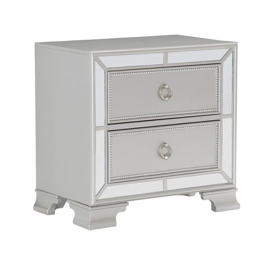 Avondale Silver Mirrored Nightstand - 1646-4 - Luna Furniture - Dallas Store