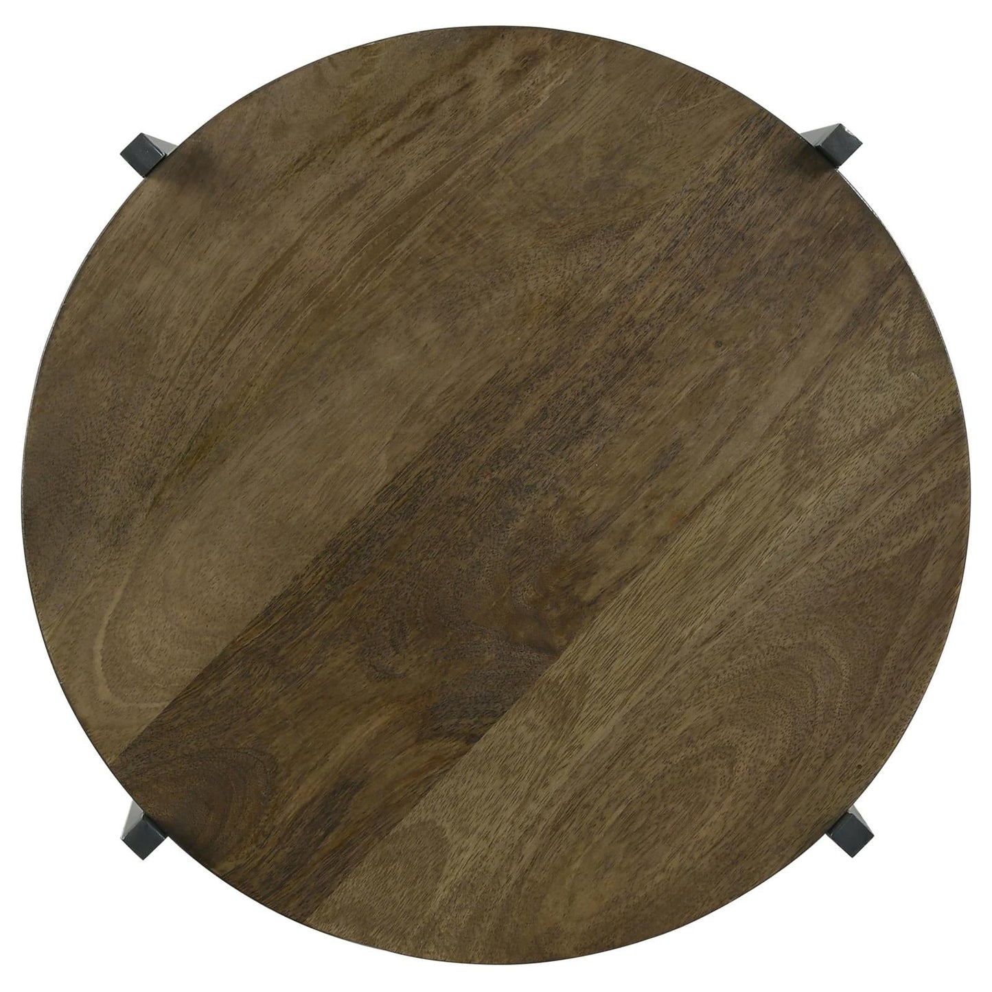 Axel Natural/Gunmetal Round Accent Table with Open Shelf - 935993 - Luna Furniture - Dallas Store
