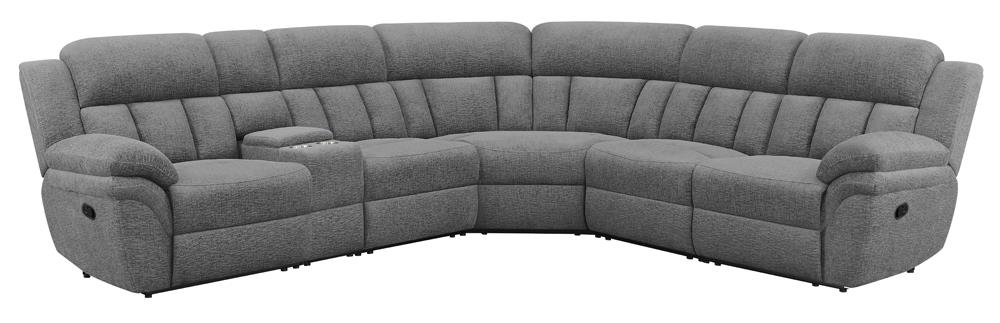 Bahrain 6-Piece Upholstered Motion Sectional Charcoal - 609540 - Luna Furniture - Dallas Store