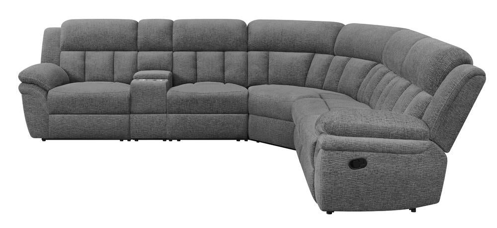 Bahrain 6-Piece Upholstered Motion Sectional Charcoal - 609540 - Luna Furniture - Dallas Store