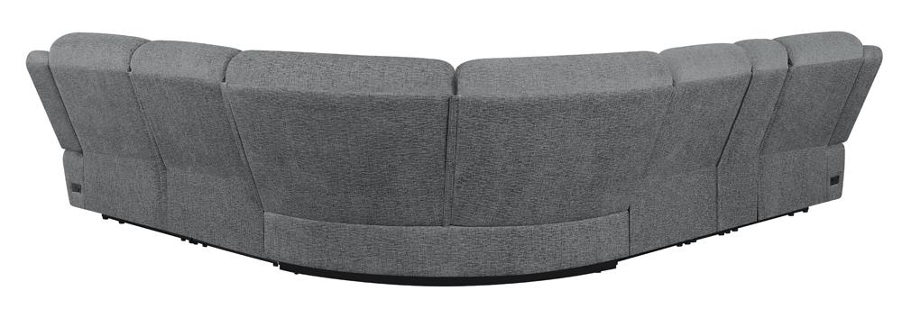 Bahrain 6-Piece Upholstered Motion Sectional Charcoal - 609540 - Luna Furniture - Dallas Store