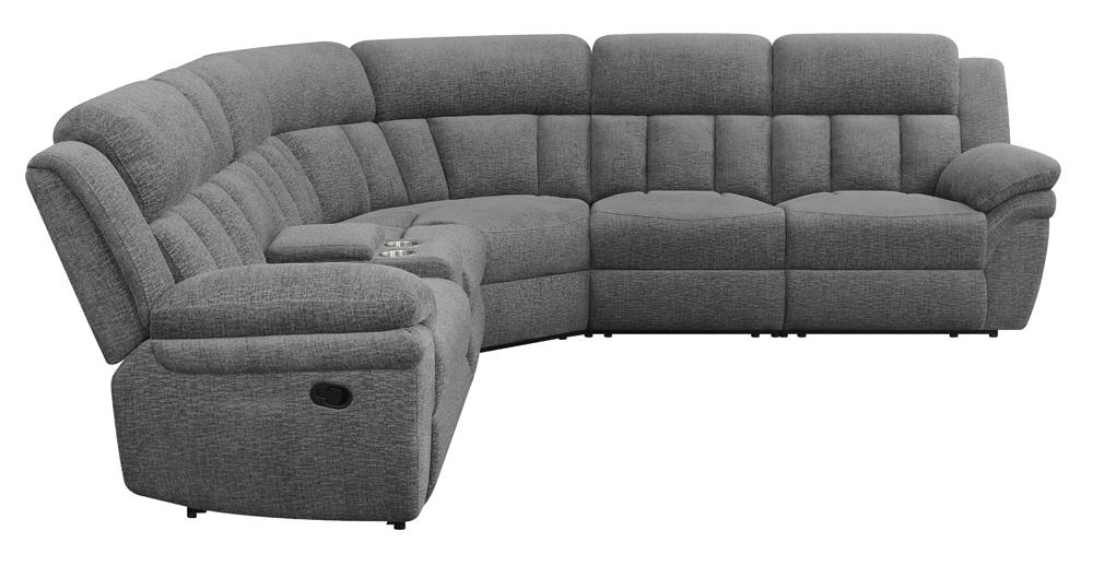 Bahrain 6-Piece Upholstered Motion Sectional Charcoal - 609540 - Luna Furniture - Dallas Store