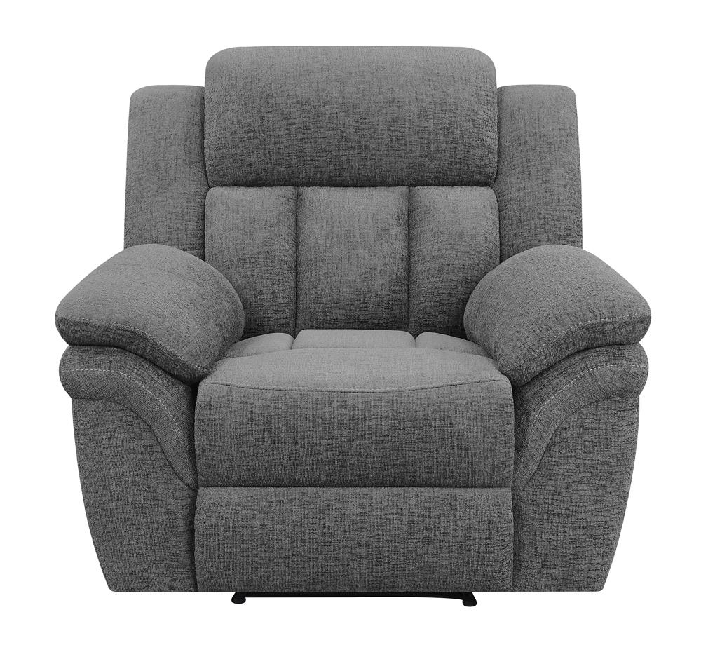 Bahrain Upholstered Glider Recliner Charcoal - 609543 - Luna Furniture - Dallas Store