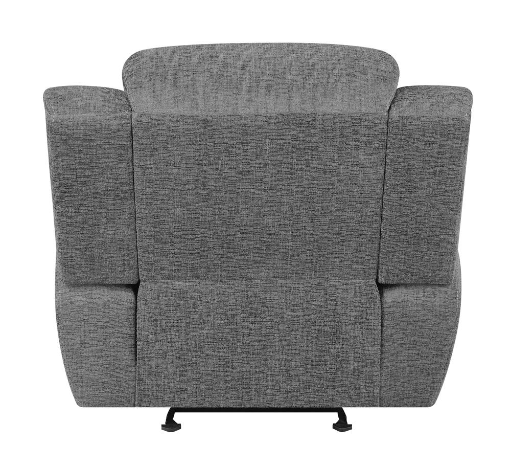 Bahrain Upholstered Glider Recliner Charcoal - 609543 - Luna Furniture - Dallas Store