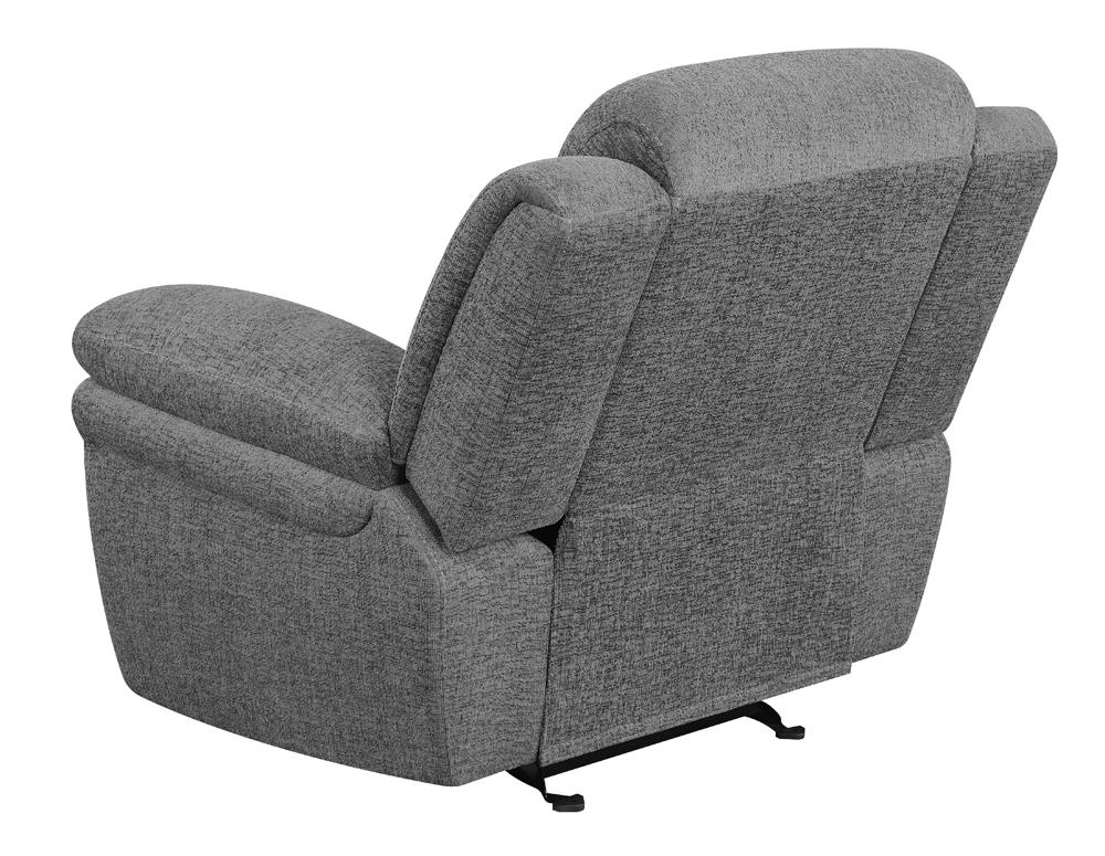 Bahrain Upholstered Glider Recliner Charcoal - 609543 - Luna Furniture - Dallas Store