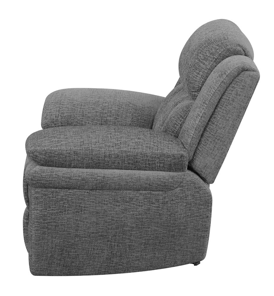 Bahrain Upholstered Power Glider Recliner Charcoal - 609543P - Luna Furniture - Dallas Store