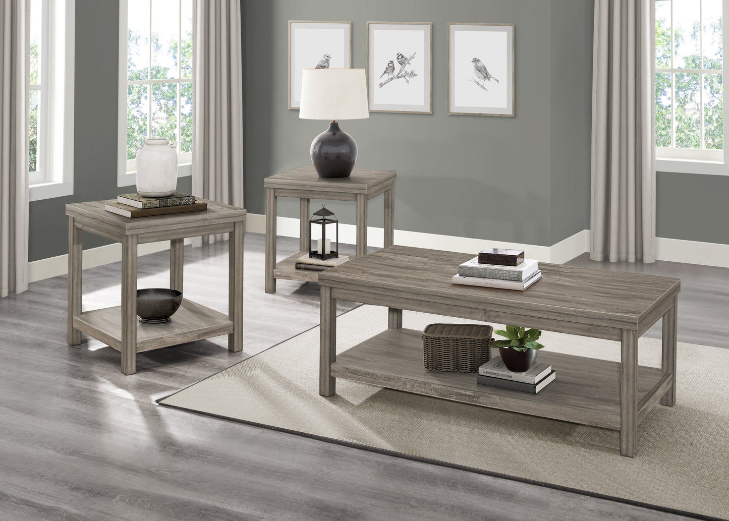 Bainbridge Weathered Gray 3-Piece Pack Occasional Set - 1526-31 - Luna Furniture - Dallas Store