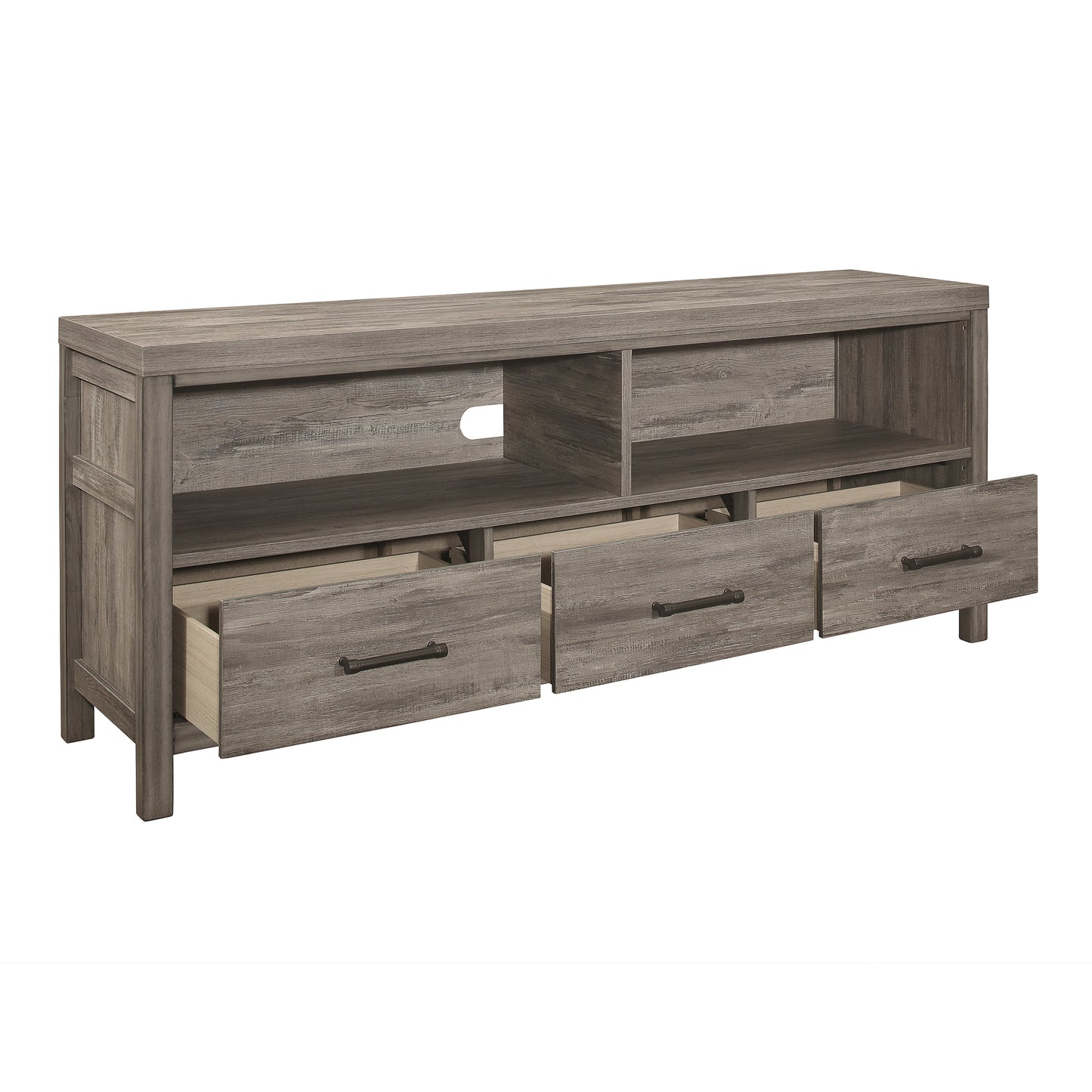 Bainbridge Weathered Gray 66" TV Stand - 15260-66T - Luna Furniture - Dallas Store