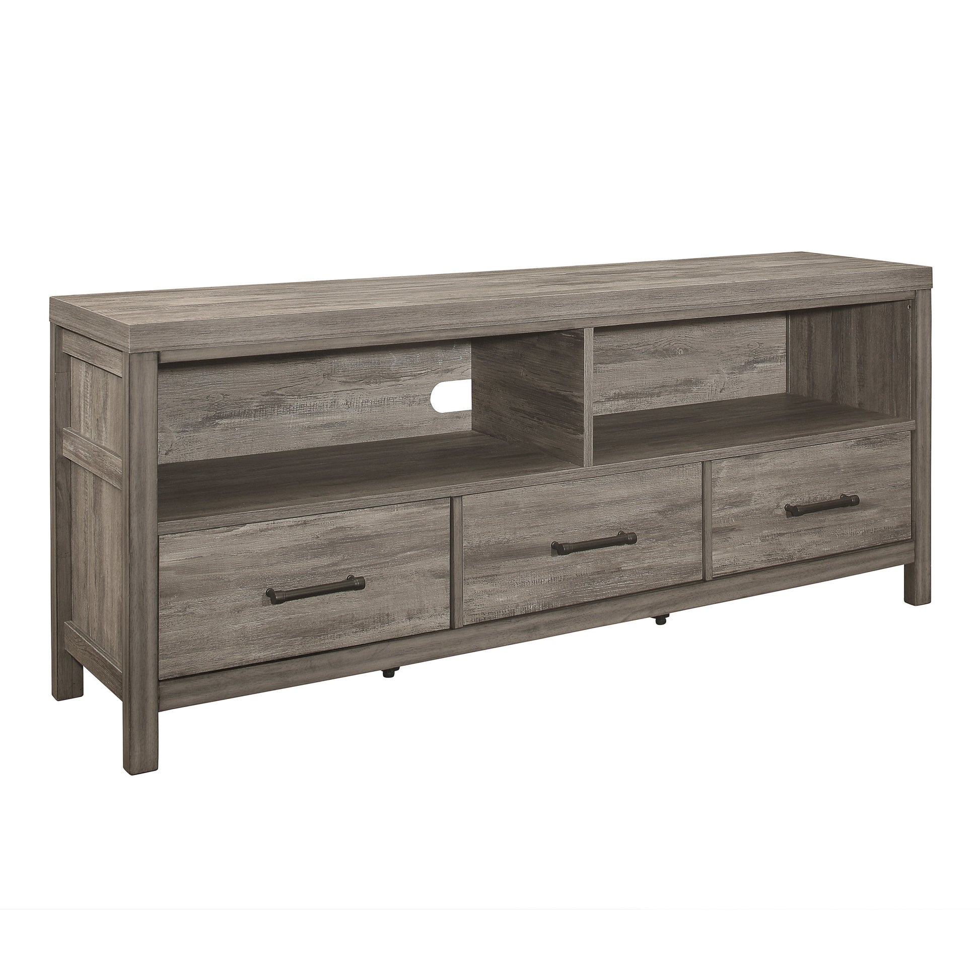 Bainbridge Weathered Gray 66" TV Stand - 15260-66T - Luna Furniture - Dallas Store