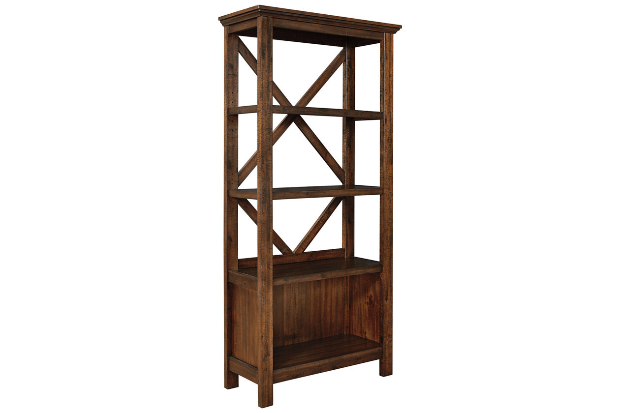 Baldridge Rustic Brown 75" Bookcase - H675-17 - Luna Furniture - Dallas Store