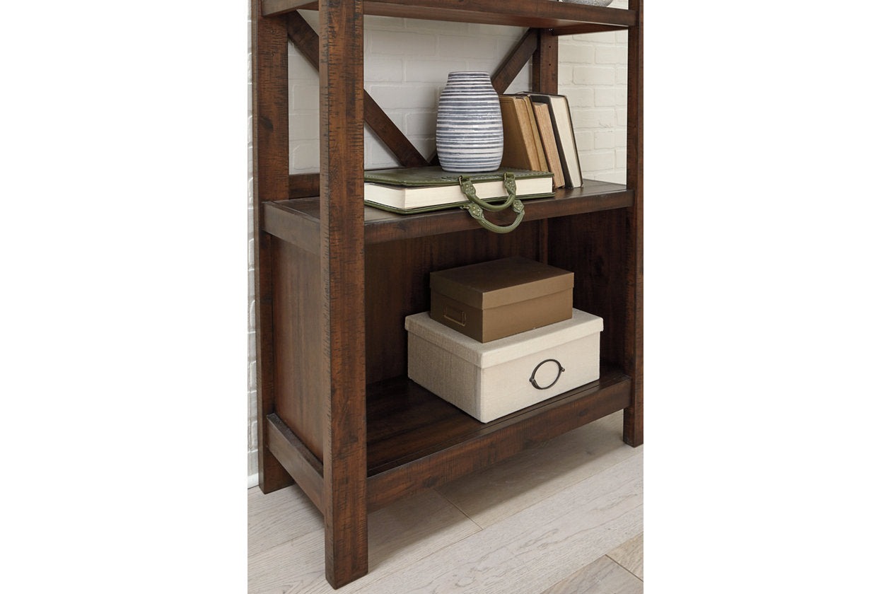 Baldridge Rustic Brown 75" Bookcase - H675-17 - Luna Furniture - Dallas Store