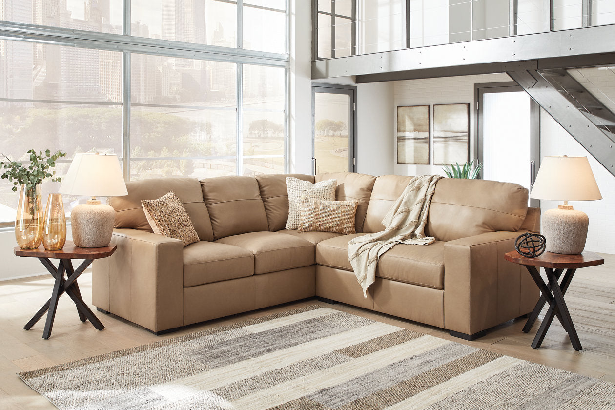 Bandon Toffee Leather 2-Piece LAF Sectional - SET | 3800648 | 3800656 - Luna Furniture - Dallas Store