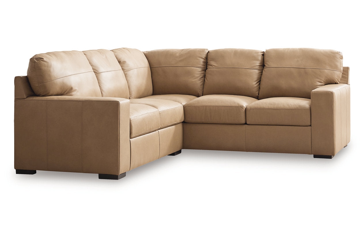 Bandon Toffee Leather 2-Piece RAF Sectional - SET | 3800649 | 3800655 - Luna Furniture - Dallas Store