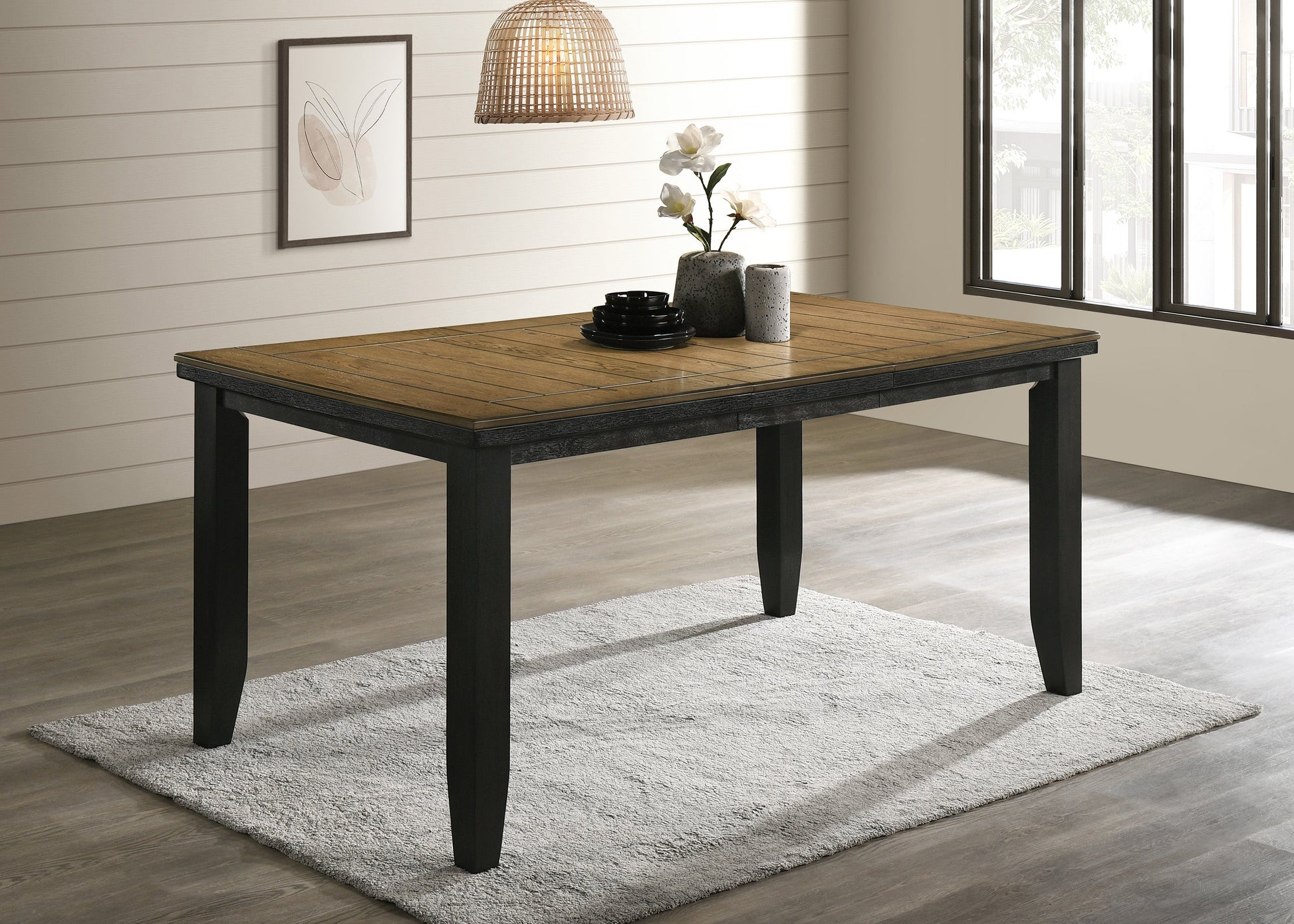 Bardstown Charcoal/Brown/Wheat Extendable Counter Height Dining Set - SET | 2752WC-T-4278 | 2752WC-S-24(2) - Luna Furniture - Dallas Store