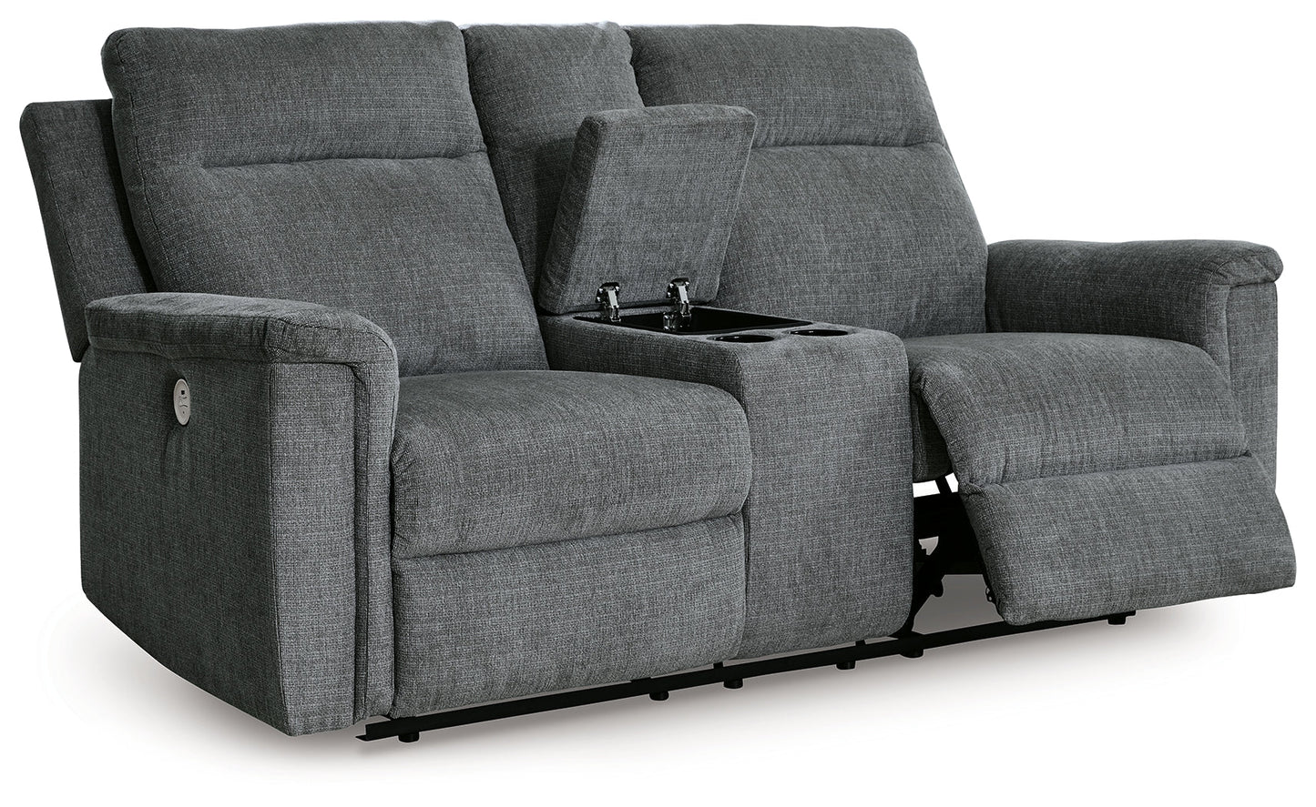 Barnsana Gravel Power Reclining Loveseat with Console - 3320296 - Luna Furniture - Dallas Store